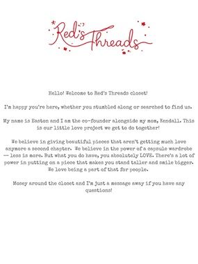 Red’s Threads | About